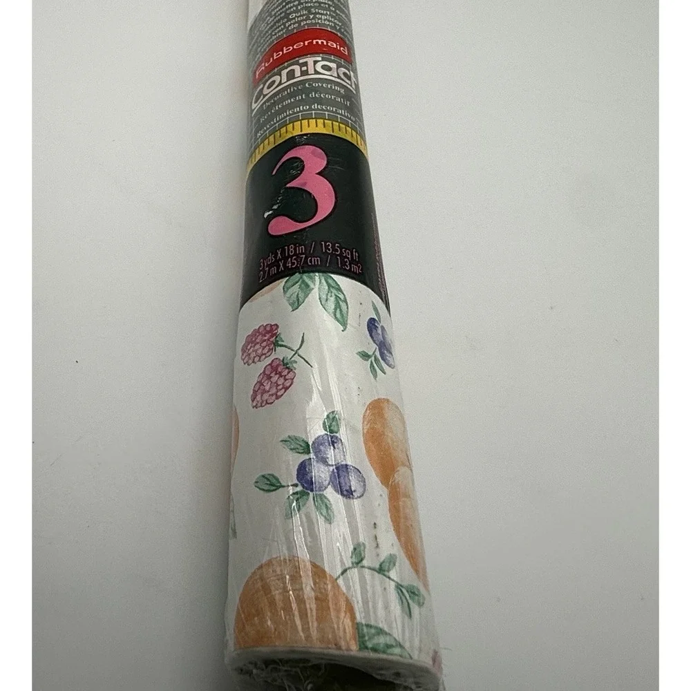 NOS Rubbermaid‎ Vtg Contact Paper Self Adhesive '94 Fruit Berry Orange Cottage